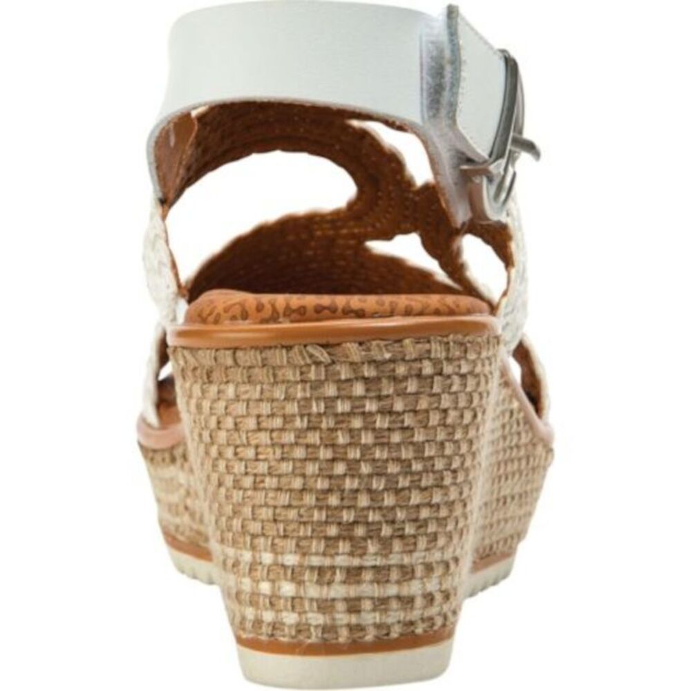 BARETRAPS Womens White Woven Jute Posture Support Elsa Wedge Sandals 9 M - Picture 2 of 4